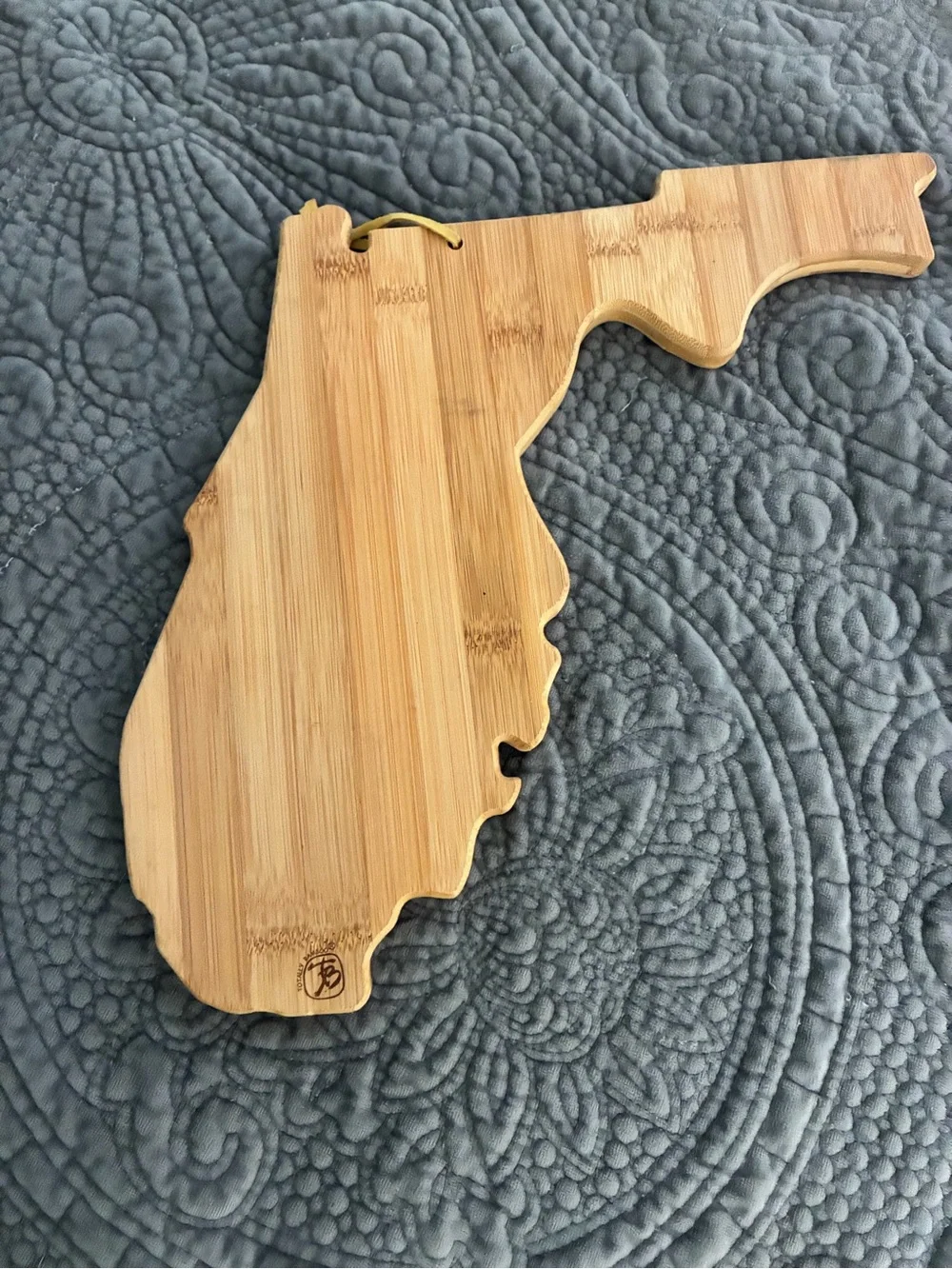 Florida-Shaped Bamboo Serving Board - Natural Wood